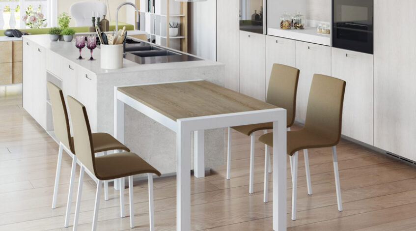 Mesa y sillas para la cocina. ¿Cómo elegirlas? Elegir una mesa y sillas para la cocina puede parecer una decisión sencilla, pero en realidad marca la diferencia entre una cocina funcional y un espacio verdaderamente acogedor y con estilo. En Esil de Alba diseñamos y seleccionamos mobiliario de cocina que combina diseño contemporáneo, ergonomía y durabilidad, adaptado a las necesidades reales del día a día.