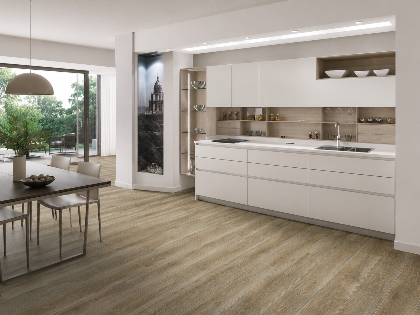 Diseño, resistencia y calidez para tu hogar.

Elegir el suelo de gres porcelánico para la cocina acabado madera es una de las mejores decisiones para quienes buscan combinar la belleza natural de la madera con las ventajas técnicas de la cerámica. Este tipo de pavimento se ha convertido en una de las tendencias más demandadas en decoración de interiores gracias a su versatilidad, durabilidad y fácil mantenimiento.

En Esil de Alba contamos con una amplia selección de modelos que reproducen fielmente las vetas, texturas y tonalidades de la madera natural, aportando a la cocina una sensación de calidez y confort sin renunciar a la resistencia que exige una estancia de uso diario.