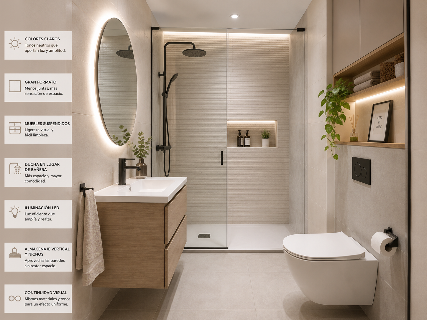 Cómo aprovechar cada centímetro de tu cuarto de baño con mucho estilo.

Cuando el espacio es limitado, un buen diseño marca la diferencia. Encontrar las mejores ideas para un cuarto de baño pequeño permite crear una estancia cómoda, funcional y visualmente más amplia sin renunciar al estilo. La elección de los revestimientos, el pavimento, el mobiliario y la iluminación son aspectos clave para conseguir un resultado equilibrado.

En Esil de Alba sabemos que un baño pequeño puede convertirse en uno de los espacios más atractivos del hogar si se planifica correctamente. A continuación, te mostramos algunas ideas que te ayudarán a sacar el máximo partido a cada metro cuadrado.
